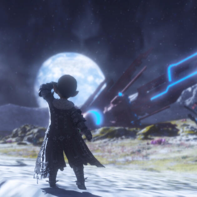 After stealing some food and automata parts from the local tribe - some diminutive Viis offshoot he thought - he set his sights on the more verdant world in the sky of the one he found himself in.