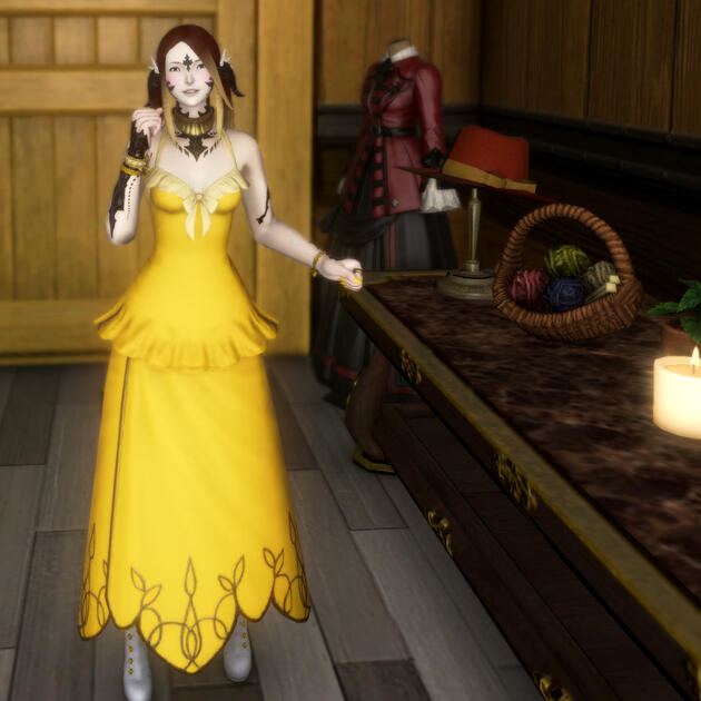 Zannia, or Zannie, the third youngest, is a fashion designer in Ul'Dah, working under Redolent Rose in the Weavers' Guild. She supplies the majority of Phoe's fine gowns, and has an incredible collection of her own.